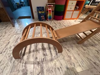 Escalera/Tobogán Madera Trepar Balancín