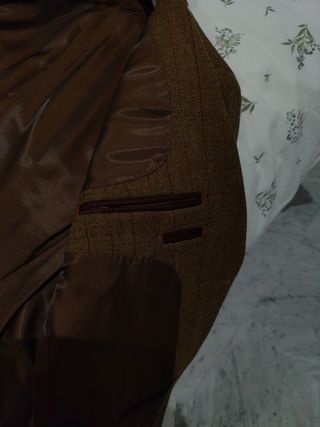 Chaqueta tweed Camel. Talla 50