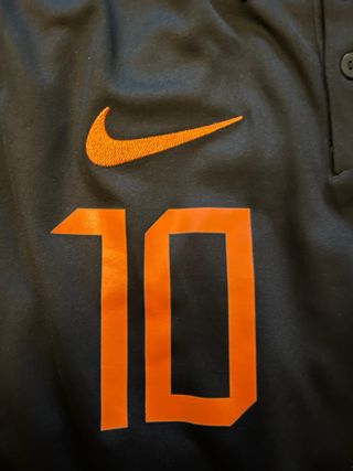 Camiseta fútbol Nike Holanda 10 Negra Naranja