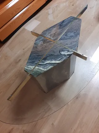 Mesa de centro mármol y cristal