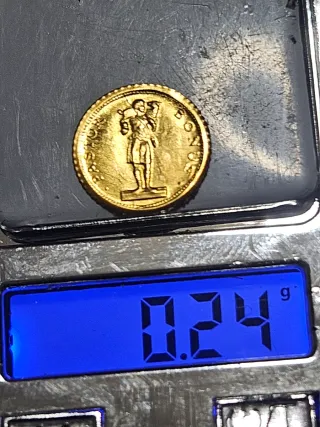 2 Mini monedas oro 9k macizas