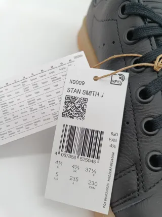 Adidas Stan Smith Scarpe Nere Oro Tg 37 1/3