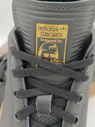 Adidas Stan Smith Scarpe Nere Oro Tg 37 1/3