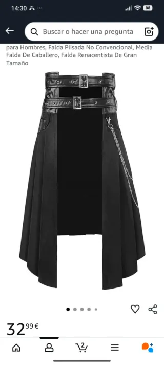 Falda abierta gótica punk-rock