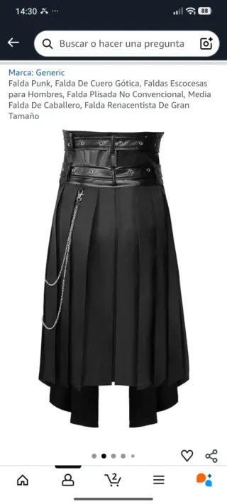Falda abierta gótica punk-rock