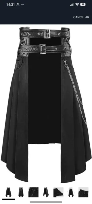 Falda abierta gótica punk-rock