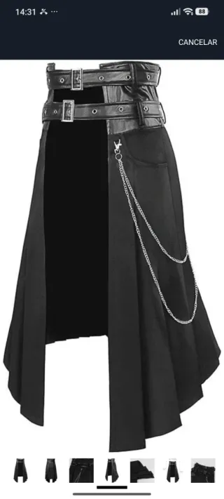 Falda abierta gótica punk-rock