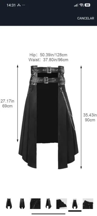 Falda abierta gótica punk-rock