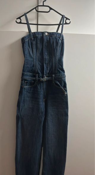 Mono vaquero ZARA largo tirantes cinturón