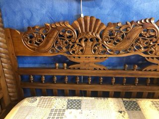 Cama Balinesa Colonial Madera Palisandro con Dosel