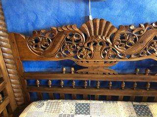 Cama Balinesa Colonial Madera Palisandro con Dosel