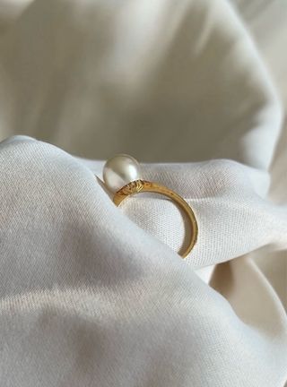 Anillo Oro 18k Perla Cultivada