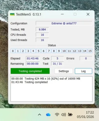 RAM DDR5 2x8GB Samsung M425R1GB4BB0-CQKOL