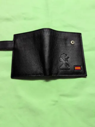 Cartera de piel auténtica negra