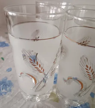 Set 6 Bicchieri + Caraffa Vetro Vintage