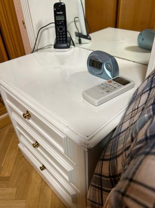 Puente-cama blanco de madera para cama de 135 cms