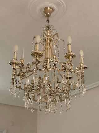 Lámpara colgante clásica de araña con cristales