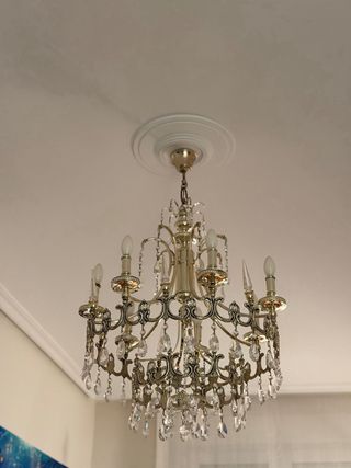 Lámpara colgante clásica de araña con cristales