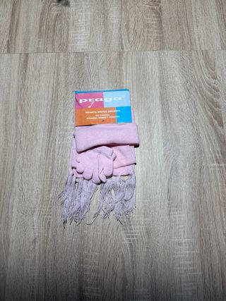 Conjunto Praga Gorro y Bufanda Infantil Rosa