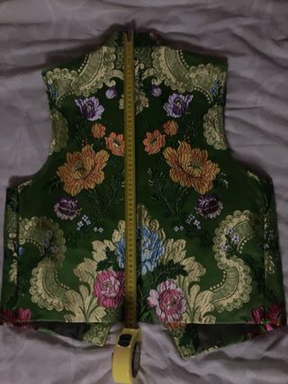 Chaleco Fallero Brocado Verde y Dorado