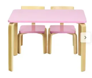 Mesa y 2 Sillas Infantiles Rosa