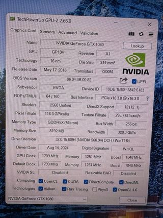 EVGA GTX 1080 Superclocked 8GB