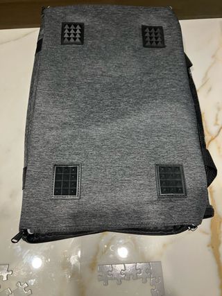 Transportín para mascotas gris y negro