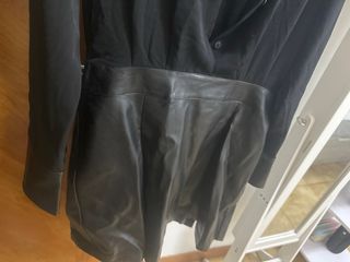 Vestido negro falda cuero talla 38