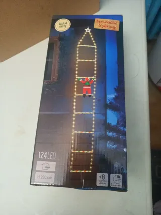 Luces de Navidad LED Escalera Santa Claus