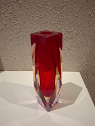 Jarrón Murano Sommerso Rojo