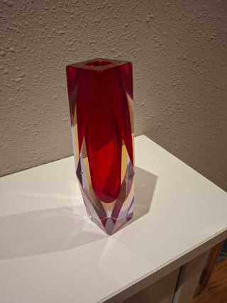 Jarrón Murano Sommerso Rojo