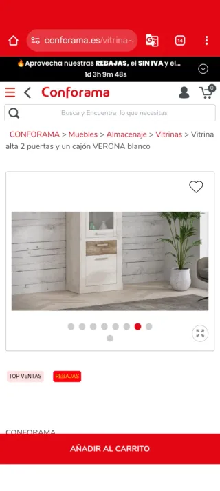 Vitrina Verona Conforama Blanca y Madera