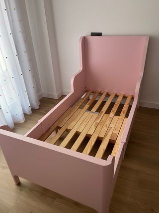Cama infantil rosa Ikea extensible
