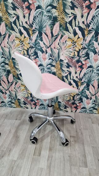 Silla Escritorio Rosa y Blanca