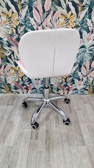 Silla Escritorio Rosa y Blanca