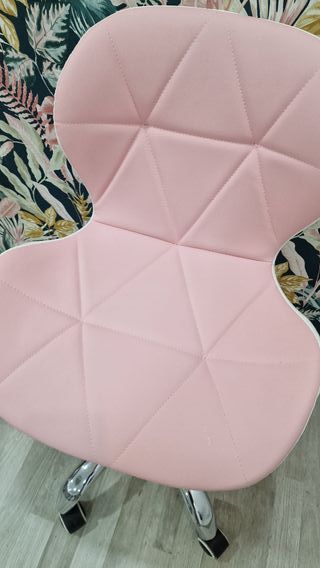 Silla Escritorio Rosa y Blanca