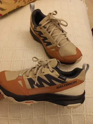 Zapatillas Salomon Senderismo Beige/Naranja
