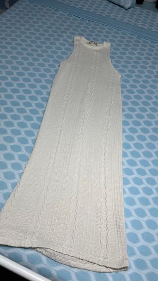 Vestido de lana tejido blanco