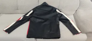 Chaqueta cuero estilo moto tricolor