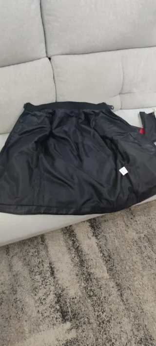 Chaqueta cuero estilo moto tricolor