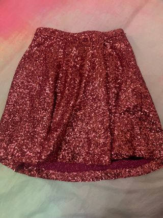 Falda Zara lentejuelas rosa