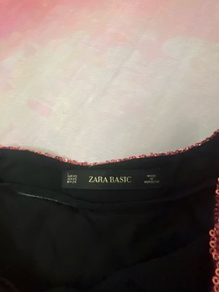 Falda Zara lentejuelas rosa