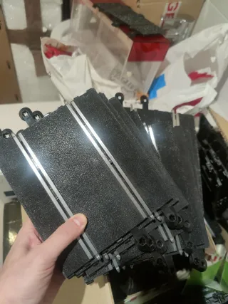 6 Tramos Rectos Scalextric Pista Negra