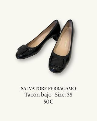 Salvatore Ferragamo Tacón Bajo Talla 38