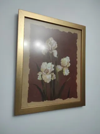 Cuadro Flores Iris Dorado