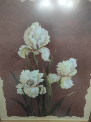 Cuadro Flores Iris Dorado