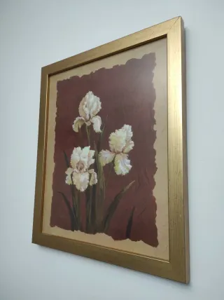 Cuadro Flores Iris Dorado