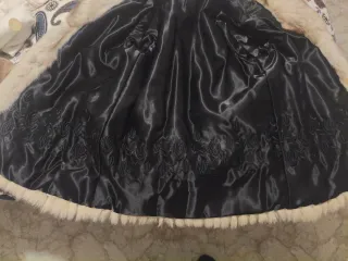 Abrigo de piel zorro plateado