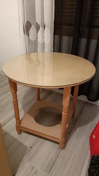 Mesa camilla 80cm con cristal