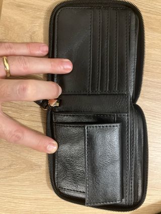 Juego cartera y cinturón negro